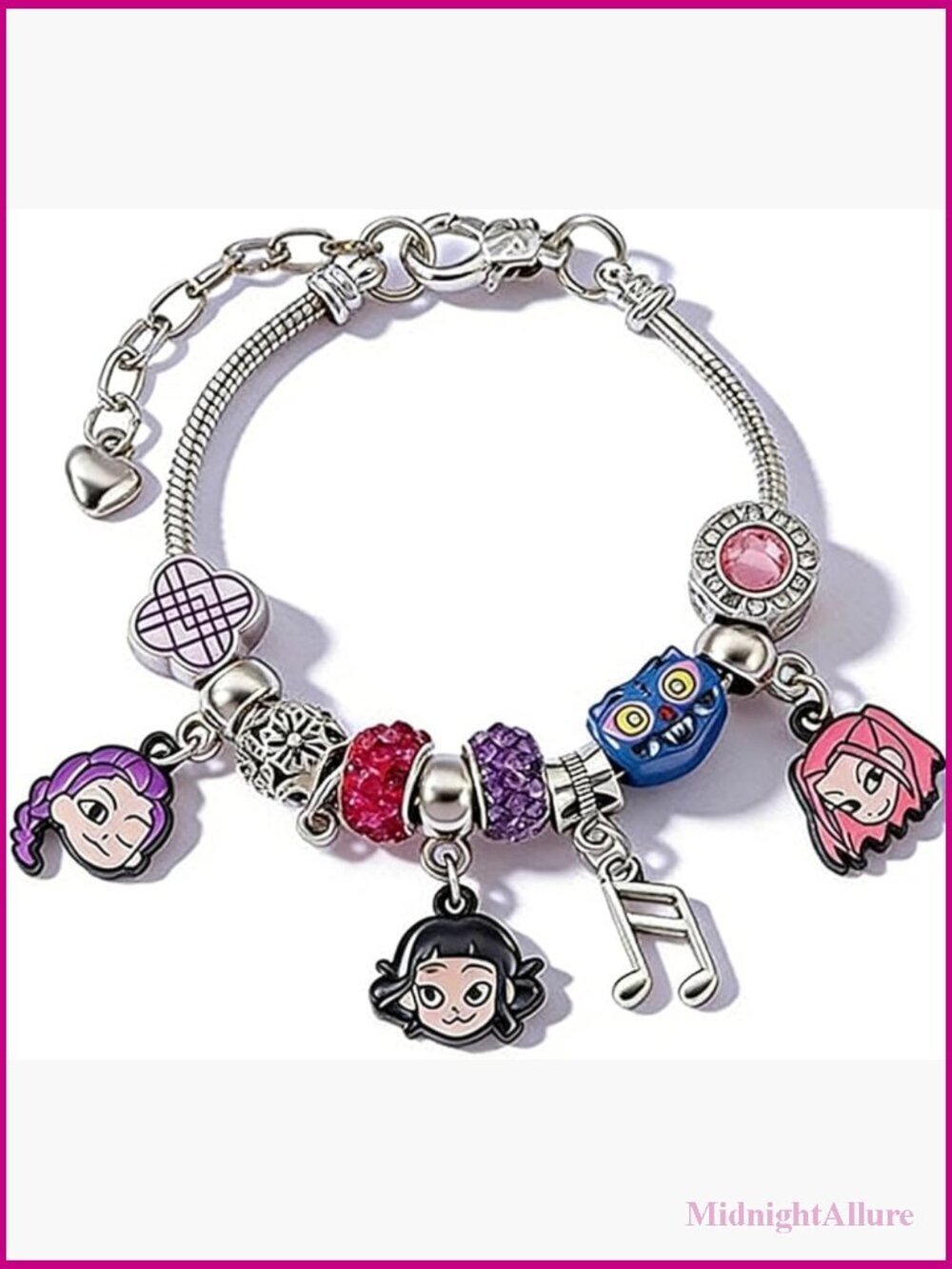 DIY K-Pop Charm Bracelet, Stretch Beaded Jewelry for Women